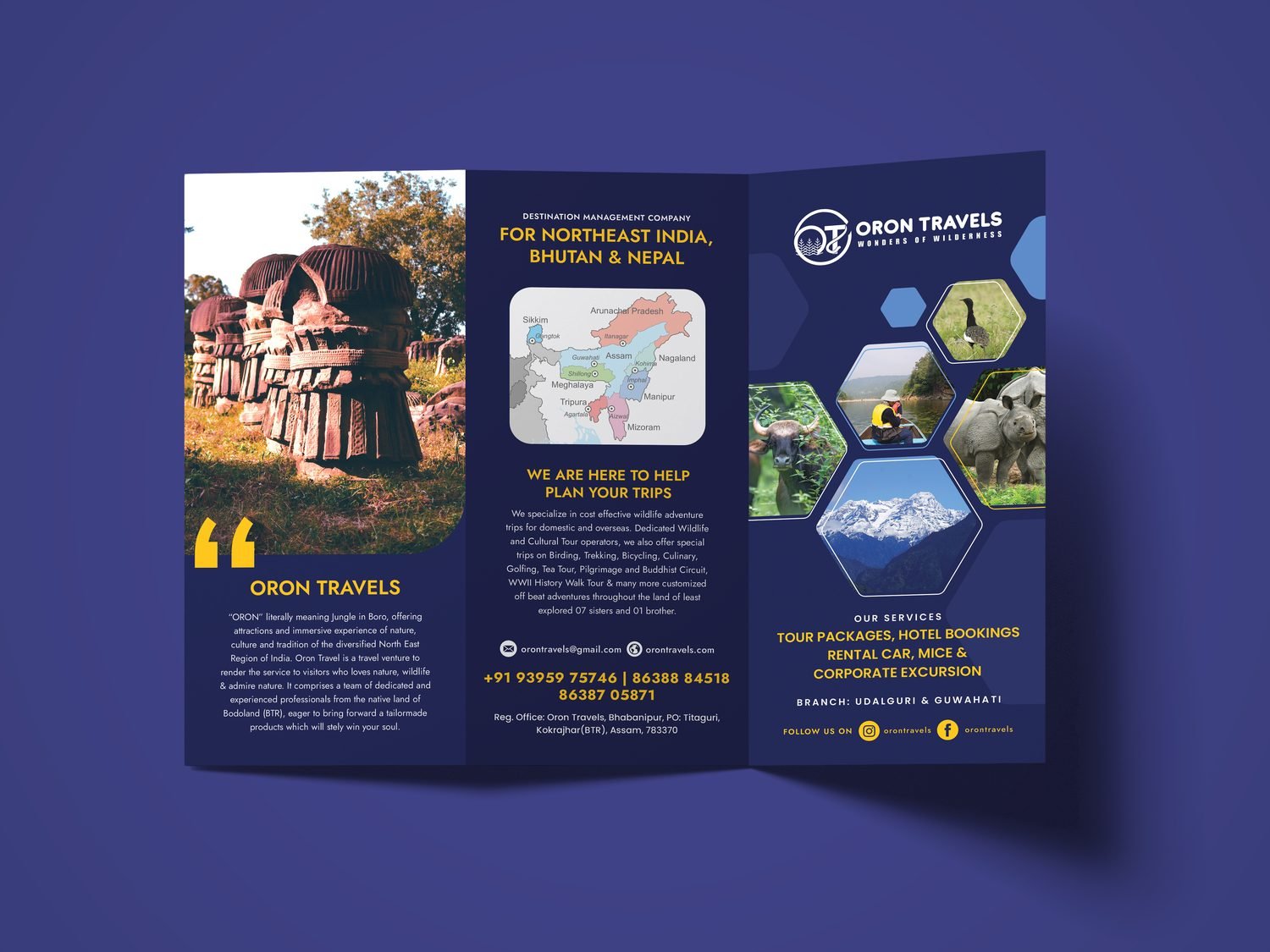 Oron Travels brochure mockup