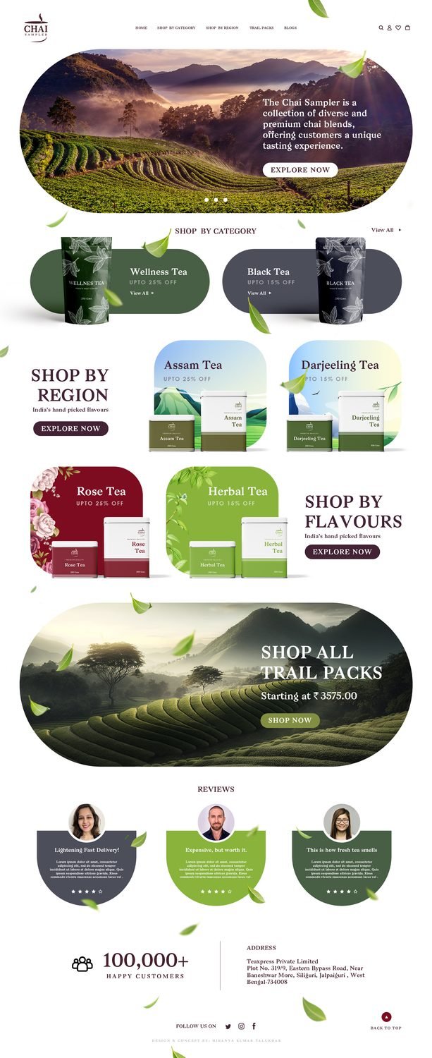 Tour website landing page design